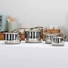China factory direct sale kitchen cookware 4 piece stainless steel stock pot with handle