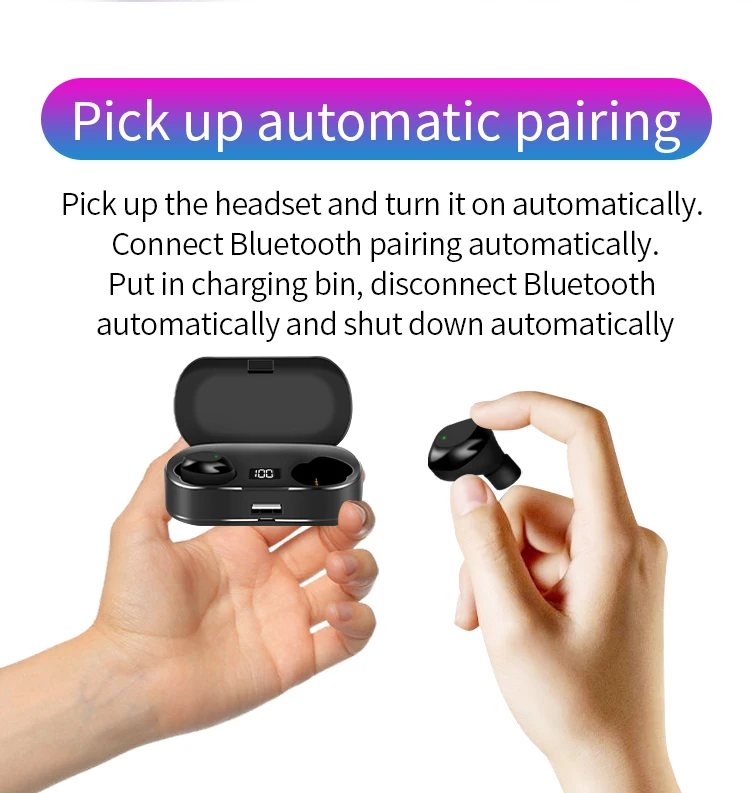 High Quality 3000Mah Lcd Tws Headphones Bluetooths 8D Stereo Hifi Sport Earphones Wireless Music Headset With Charging Pods - ANKUX.COM