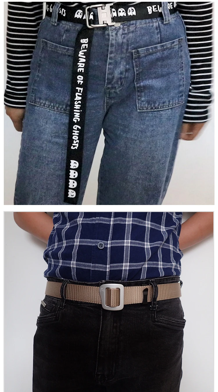 Metal buckle Canvas  Webbing belt rolls fabric tactical  belt for men