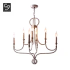 Factory customized 220v modern design candle iron crystal E14 restaurant hotel chandelier pendant light