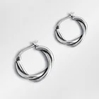 925 Sterling Silver 925 Sterling Silver Minimalist Retro Handcraft Twist Earring