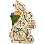 Wholesale custom Easter outdoor egg carrying bunny solar statue easter bunny statue