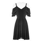 OPQ-301PUNK RAVE street fashion chiffon off shoulder dress knit womens black dresses