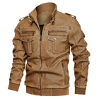 High Quality Men's PU Coats Washed Windproof Biker Leather Jacket For Men