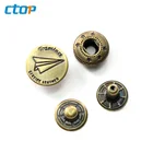 Custom decorative round snap button accessories logo printing metal jeans buttons jeans button for clothes