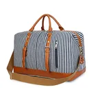 Weekend Overnight Bag Wholesale Travel Leather and canvas Weekend Bag