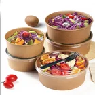 SR Wholesale Custom Restaurant 48oz disposable kraft paper salad bowl