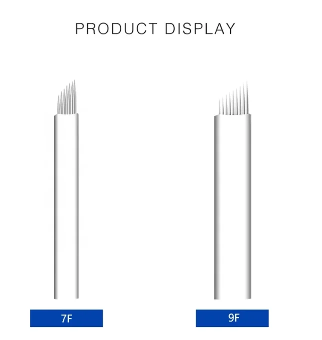 Medical Grade Stainless Steel Disposable Microblading Needle Eyebrow Tattoo Pen in 7F/9F/11F/12F/14F/16F/18F/18U/14Z Sizes