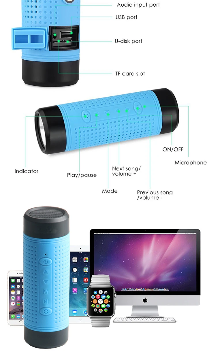 BSP-236B Active Waterproof horn outdoor column speaker amplifier portable speaker for mountain bike power bank charger - ANKUX.COM