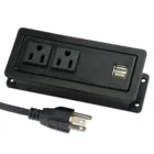 Dual Sockets and USB Ports Power Outlet With Up Cover Power Strip Furniture In US/UK Standard