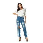Women 2020 Pants High Waisted Womens Waist Denim Women's Custom Ripped Jean Womans Ladies Jeans