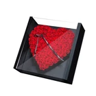 Never Fade Preserved Rose Flowers in Box Acrylic Transparent Cover Valentine's Day Gift Big Luxury Rose Box