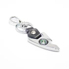 Engraved Fashion Custom Fancy Metal Leather Mini Fish Shark Shaped Craft Gifts Compass Bottle Opener Keychain