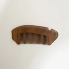 Hair Lice Beard Hair Comb Custom Logo Sandalwood Wide Tooth Static Wooden Hair Flea Lice Beard Hair Comb
