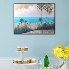 Impressional Painting Art Beach Resort Canvas Oil Painting For Hotel Decoration