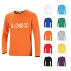 Printing T Shirt Wholesale O-neck Cotton Custom Logo Printing Long Sleeve T Shirt Men