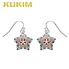 XE518 Xukim Jewelry 2019 New Design Christmas Gift Silver Crystal Heart Earrings for Women