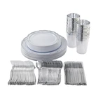 Party Disposable Plates Disposable Party Plates Wholesale Party Silver Disposable Plates Plastic 30pcs 7.5" 30pcs 10.25"