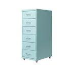 Wholesale office movable storage cabinet colourful vertical 6 drawer metal mobile pedestal file cabinet
