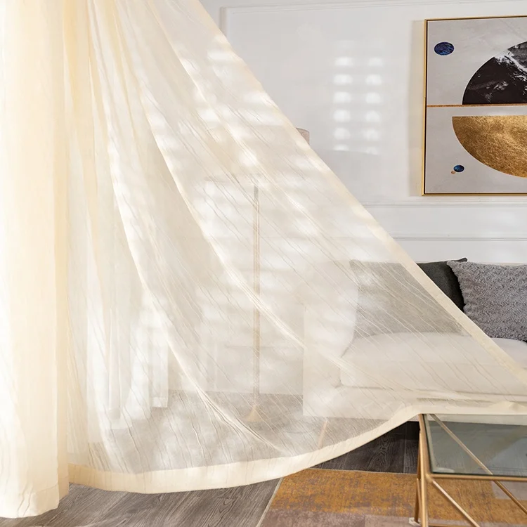 Professional Manufacture Made 100% Polyester Wave Dock Tulle Fabric Curtain