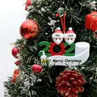 2020 Quarantined Christmas Ornaments Survivor Family With Face Muffle Hand Sanitized Christmas Ornament