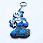Cartoon character soft pvc keychain with flat surface embossed logo