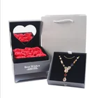 Rose soap flower gift box with jewelry gift box with double drawer