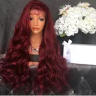 Elegant Wine Lace Front Human Hair Wig