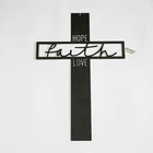 Custom Wall Crosses Religious DeCor Hope Paith Love Sign Metal Plaque
