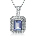 Drop Shipping Natural Mystic Quartz Stone 925 Sterling Silver Jewelry White Rhodium Plating Necklace Pendant