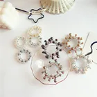 South Korea simple nail bead telephone string transparent ball pony tail rubber pearl elastic hair tie for ladies