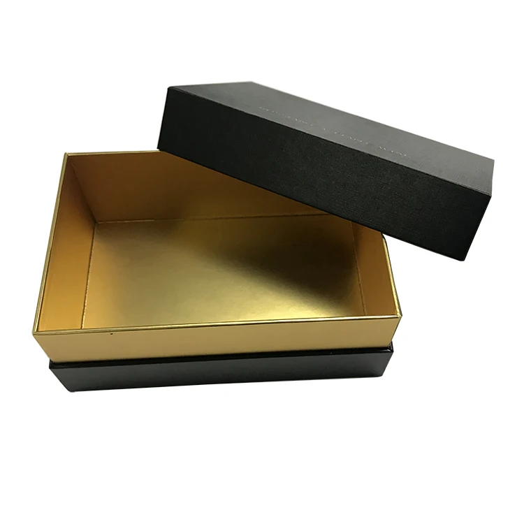 customized wholesale high-end gift box rectangular black gold