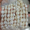13mm Huge Irregular Shape Freshwater Pearl Strand Loose Wholesale Baroque White Flat Back Pearl