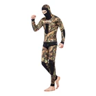 3.5mm Camouflage Spearfishing Wetsuits 2-Pieces Hooded Scuba Diving Suit for Men
