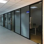 aluminum profile office laminated full height wallinterior glass pillar frosted glass partition wall