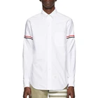 custom logo Men White Classic Point Collar Armband cotton Oxford Shirts
