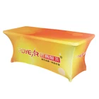 RTS 4ft 5ft 6ft 8ft outdoor polyester custom table cloths for events stretch tablecloth with logo spandex table cover