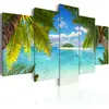 Canvas Art Wall Picture Print Stretched Seascape 5 Panel Beautiful Scenery Cheap China Nursery Oil Painting