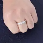 18K HipHop bling jewelry ring Iced Out Cubic Zirconia 1 Rows CZ Tennis Chain men's rings