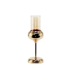 High Quality Cheap Gold Modern Table Long Handle Cylinder Candle Tray For Wedding