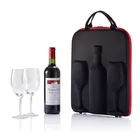Waterproof Portable Eva Travel Protective Wine Double Packing Glasses Carrying Wine Bottle Hard Case
