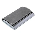 Stainless Steel Business ID Credit Card Leather Card Holder