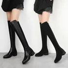 2754 Sex High Heels Black Over The Knee Shoes Pu Leather Thigh High Winter Boots Women