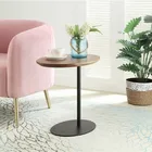Simple modern design custom Nordic imported solid wood iron round coffee table furniture