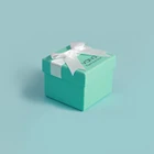 Elegant Blue Boutique Jewellery Box Earring Pakagings Logo Printed Box Wholesale