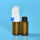 30ml amber glass perfume bottle with white sprayer and Transparent spray mist lid