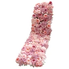 Flower FW524-005 Shop Decoration 50X240cm Artificial Hydrangea and Peony Mix Wall Backdrop Flower Supplier