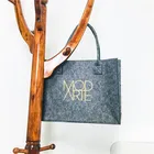 Wholesale Custom Printed Recycled Women Grey Felt Tote Bag Eco-friendly Big Felt Shopping Casual Bag