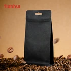 Flat Bottom Kraft Paper Pouch Packaging Coffee Bags with Valve