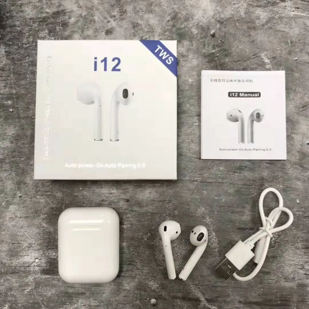Factory Price True Wireless Earbuds i12 TWS Headphones In Ear Bluetooth 5.0 Stereo Earphones Waterproof Headsets for iPod - ANKUX.COM